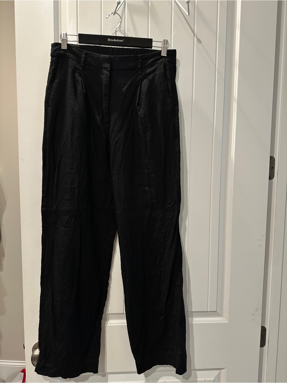 Old Navy Black Straight-Leg Women's Linen Pants